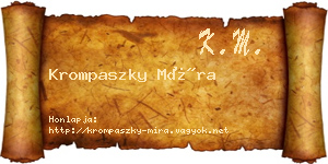 Krompaszky Míra névjegykártya